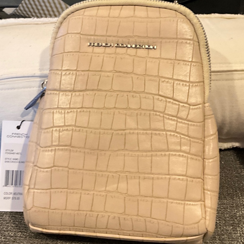 Stunning French Connection Beige Croc-Embossed Sling Bag & Wallet. NWT - Picture 3 of 4